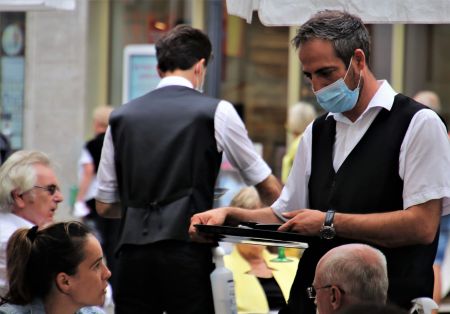 Waiter in Mask